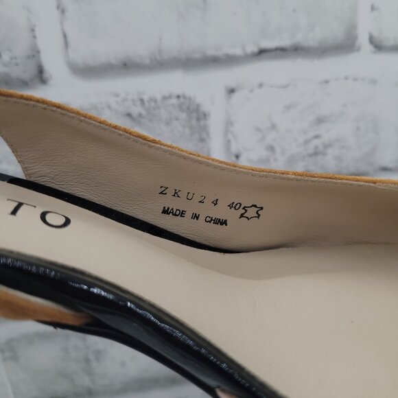 NWOB Staccato Joy & Peace Suede Snakeskin Slingback Low Heel Size 40 EU 10 US - Picture 8 of 9